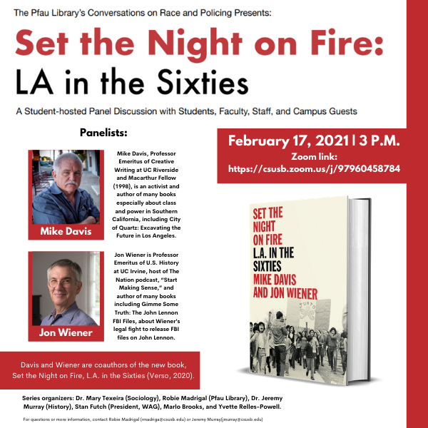 Jon Wiener and Mike Davis Pfau Library Event